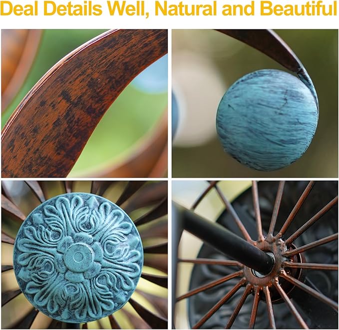 LimeHill Metal Wind Spinner for Garden and Yard - Kinetic Wind Spinners Outdoor Large (24 x 84 inches)