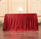 SquarePie Sequin Tablecloth 50 x 72 Inch Red Sparkly Table Linen for Wedding Party