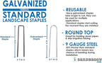 Sandbaggy Galvanized 6-Inch Landscape Staples ~ 9 Gauge Steel - Fabric Pins, Garden Earth Stakes, Ground Cover, Fence Anchors, Lawn Nails ~ Trusted by Organic Farmers Across The USA (200 Staples)