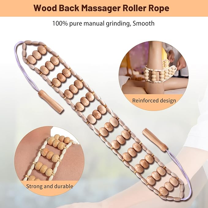 6 Pcs Wood Therapy Massage Tools, Meifuly Professional Complete Maderotherapia Wooden Massager Kit for Body Shaping, Lymphatic Drainage, Muscle Pain Relief, Anti-Cellulite (with Storage Bag)