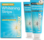 Lumineux Whitening Starter Set – Peroxide Free - Enamel Safe for Whiter Teeth – Includes 7 Whitening Treatments & 2 Pack Whitening Toothpaste, Fluoride Free & Dentist Formulated