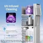 Self Cleaning Bottleless Water Cooler Dispenser with 4 Stage Water Filter 3 Temperature Settings Silver