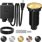 Joinfworld Garbage Disposal Air Switch Kit Waterproof Garbage Disposal Button Kit with Long Garbage Disposal Switch Brushed Brass/Brushed Champagne - UL Listed