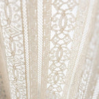 Sutuo Home Boho Sheer Curtain Valance Crochet Lace with Bohemian Hollow Knitted Handmade Tassels, Short Rustic Window Treatment for Kitchen Cafe, Rod Pocket, 1 Panel 59" W x 24" L,Beige