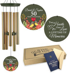 ASTARIN 50th Anniversary Wind Chimes Personalized, 30"/36" Deep Tone Wind Chimes for Wife Husband Parents, Romantic Souvenirs for Men Women Couple