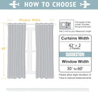 ChrisDowa Blackout Curtains 48 inches Long for Bedroom - 2 Panels Set Grommet Thermal Insulated Room Darkening Curtains for Living Room (Grey, 42 x 48 Inch)