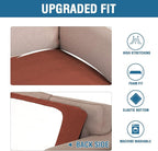 H.VERSAILTEX Super Stretch Individual Seat Cushion Covers Sofa Covers Couch Cushion Covers Slipcover Sets Thick Jacquard Textured Twill Fabric (1 Piece Sofa Cushion Cover, Rust)