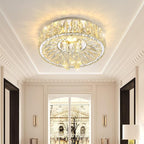 Mini Chandelier Modern Crystal Chandeliers for Hallway Light Fixture LED Flush Mount Ceiling Light Dimmable Lamp for Dining Room Living Room Bedroom