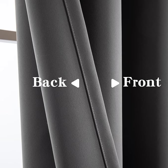 Blackout Curtains Custom Size for Bedroom 1 Panel, Thermal Insulated Blackout Curtains, Solid Grommet Privacy Room Darkening Drapes for Living Room Window (Customsize, Light Grey)