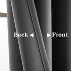 Blackout Curtains 90 Inch Length for Bedroom, Thermal Insulated Blackout Curtains 2 Panels Set, Solid Grommet Privacy Room Darkening Drapes for Living Room Windows(W52 x L90, Light Grey)