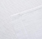 MIUCO White Sheer Curtains Poly Linen Textured Solid Grommet Curtains 95 Inches Long for French Doors 2 Panels (2 x 37 Wide x 95" Long) White