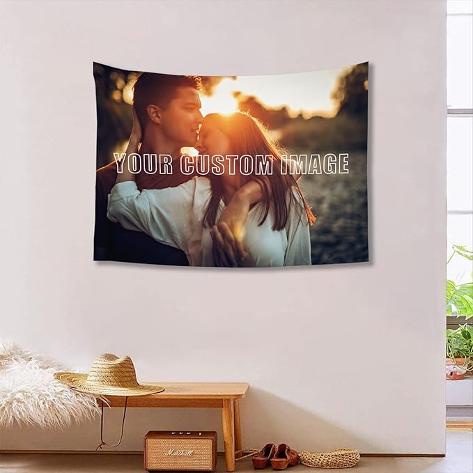 Custom Tapestry For Wall Bedroom Custom Backdrop Personalized Image Text Photo Customized Funny Tapestry Banners And Signs Single Picture Horizontal Tapestrys