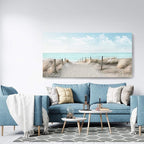 Large Canvas Wall Art Sky Beach Painting Picture Print on Canvas Framed Wall Art for Living Room Wall Decor for Bedroom Modern Coastal Landscape Room Decorations Artwork Size 60x30 Ready to Hang
