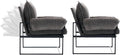 YISHENG Accent Chair with 6-Angle Adjustable Backrest, Chenille Fabric Living Room Chair Upholstered Lounge Chair, Modern Chair Cozy Reclining Chair for Reading Room, Set of 2 Gray