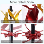 hogardeck Large Wind Spinners Outdoor, 93.3" Metal Tulip Wind Spinner with Stake, 360° Rotating Yard Art, Kinetic Flame Wind Sculptures for Home Lawn Backyard Patio Garden Decor (Red, Golden)