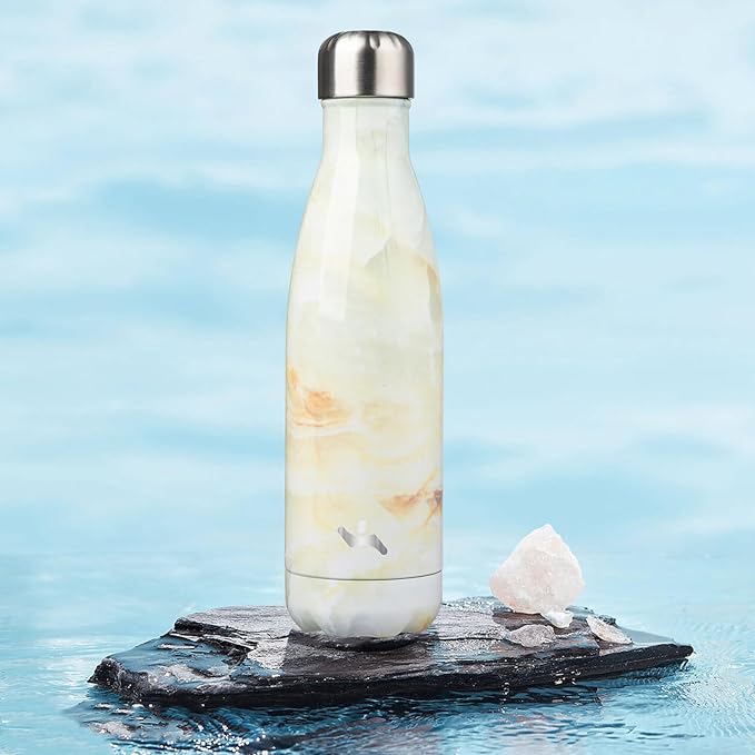 Insulated Water Bottles,17 oz Double Wall Stainless Steel Vacumm Metal Flask for Sports Travel,Marble Jade