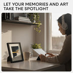 Homeforia A5 Picture Frame Black Wood, High-End Oak 5.8x8.3 Frame Matted to 4.1x5.8 inch Photo, A5 Size Walnut Wooden Frames with Mat A6 for Print, 5.8 by 8.3 Frame, Tempered Glass, Wall Kit, Set of 1