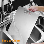 Titanium Cutting Boards for Kitchen - 100% Pure Titanium Cutting Board - Double Sided Food Grade Quality Cutting Boards - Easy to Clean and Store (12"L x 9"W)