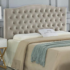 24KF Upholstered Tufted Button Velvet Headboard,Comfortable Fashional Headboard Queen/Full Size,Taupe