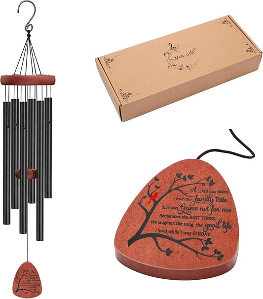 Memgift Memorial Wind Chimes for Outside Sympathy Gifts for Loss of Loved One Cardinal Wind Chimes for Outside Outdoors Bereavement/Funeral Gifts for Loss of Mom Dad