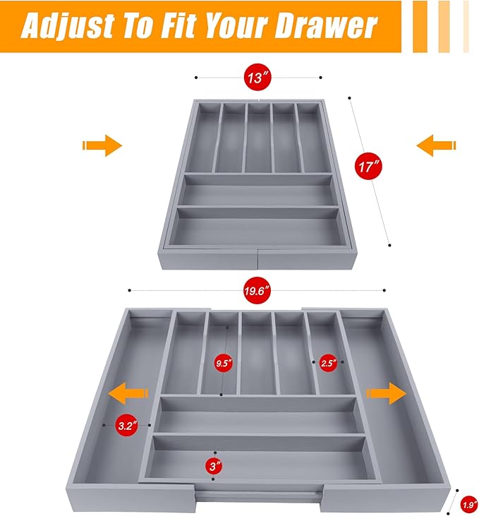 Kitchen Silverware Drawer Organizer and Storage Cabinet Utensil Rack Bathroom Counter Vanity Extra Large Big Cooking Drawer Organizers Countertop Pantry Storage Cabinet Best Kitchen Must Haves 2025