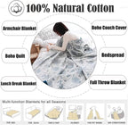 MSGKV Throw Blanket 100% Cotton Blankets Stitch Blanket,Versatile Knit Woven Super Soft Warm & Decorative Blankets for Chair Bed Sofa Couch and Bedroom Living Room,60''Wx 80''L