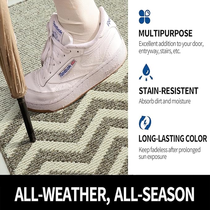 Indoor Doormat, Non-Slip Front Door Mats, Outdoor Welcome Mat Washable, Low Profile Indoor DoorMats for Entryway, Floor Inside Back Door Mats (23"x35")