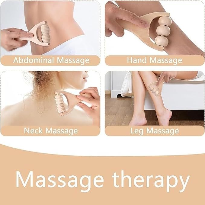 3Pcs Wooden Hand Massage Roller, Manual Wood Therapy Massage Tools Massager Roller for Relaxes Thigh, Leg, Hands Full Body Muscle Men Women Gift