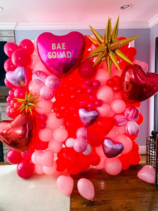 130pcs Hot Pink Balloons Different Sizes 18" 12" 10" 5" Dark Pink Balloons for Birthday Graduation Baby Shower Wedding Anniversary Princess Theme Party Valentine's Day Decorations