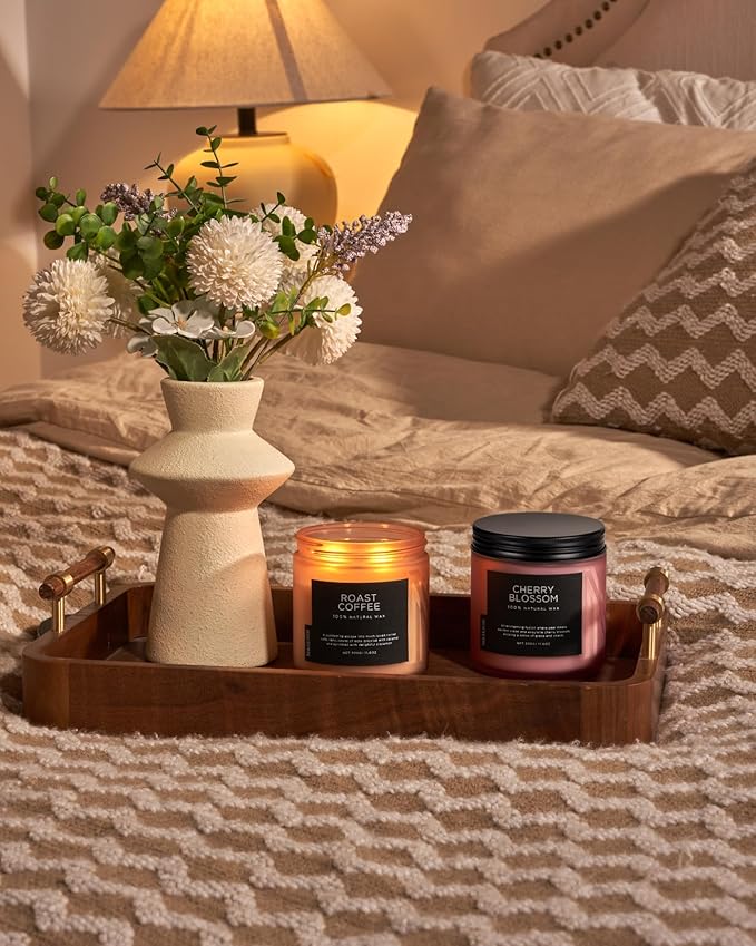 M&SENSE Coffee Candles Scented Strong, 2 Wick 11.6oz 70 Hours Burning Time Organic Natural Soy Wax Candle for Bedroom Kitchen Home Decor, Housewarming Gift for Men and Women