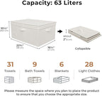 GRANNY SAYS Fabric Storage Bin with Lid, Decorative Storage Boxes, Basket for Shelves, Closet Storage Bins, Large Storage Bins for Clothing, Jumbo, Ivory, 2-Pack