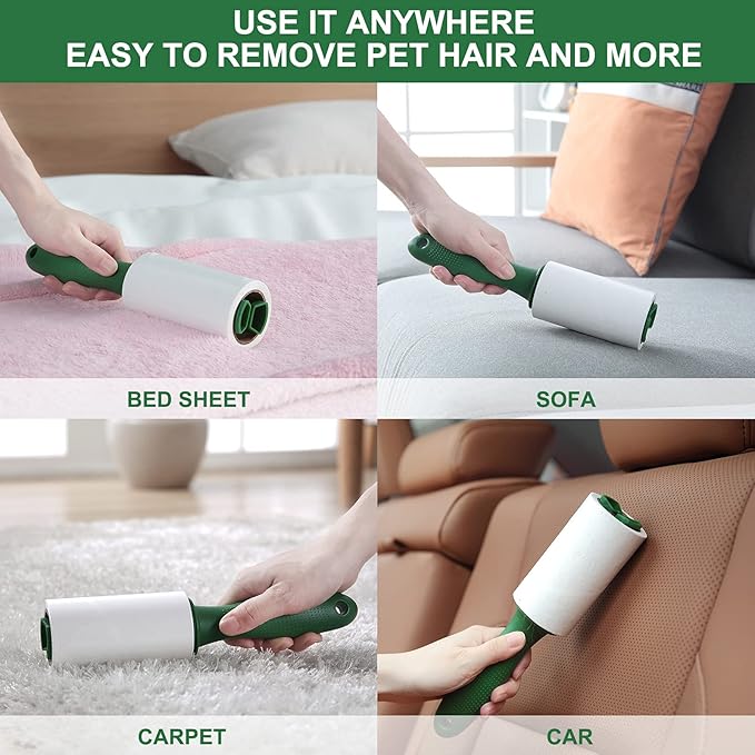Fedicelly Lint Rollers Pet Hair Extra Sticky Refills,Mega Value Set 600 Sheets for Cat and Dog Hair Removal,100 Sheets Per Roller (Pack of 6)