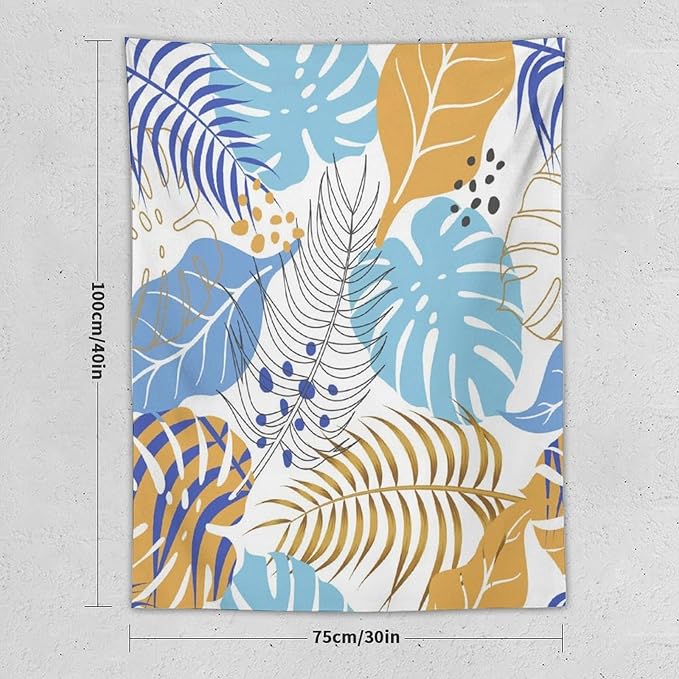 ICMOLYYENLO Tropical Palm Leaves Wall Tapestry, Wall Art for Room Decoration Beautiful Wall Hanging for Bedroom Living Room Dormitory Apartment 60x60 Inch