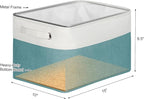 Kntiwiwo Foldable Storage Bins 15" x 10" x 9.5" Fabric Storage Basket Cube with Handles Large Linen Closet Organizer Bins for Organizing Shelf Home, Set of 3, Teal