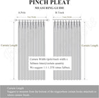 150 Inches Extra Wide Room Divider Draperies, Pinch Pleat Drapes, Absolutely Blackout Sliding Door Drapery, Total Privacy Ceiling Track Curtains, 150" W by 102" L, Gray (1 Panel)
