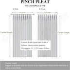 150 Inches Extra Wide Room Divider Draperies, Pinch Pleat Drapes, Absolutely Blackout Sliding Door Drapery, Total Privacy Ceiling Track Curtains, 150" W by 96" L, Light Brown (1 Panel)