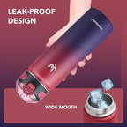 Enerbone 24 oz Insulated Water Bottle, Stainless Steel Bottle with Carrying Strap, Double-Wall Vacuum Insulation Design, Leakproof Sports Bottle with Straw, Keep Drinks Cold or Hot for Hours