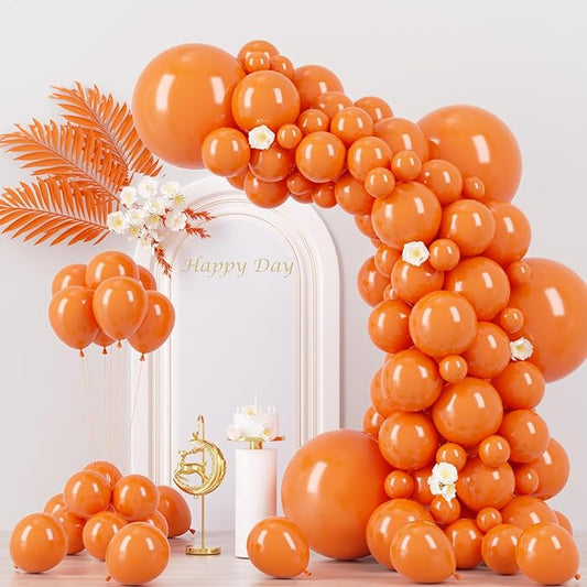 130pcs Orange Balloons Different Sizes 18" 12" 10" 5" Orange Matte Latex Balloons for Boys Girls Birthday Baby Shower Gender Reveal Wedding Gender Reveal Autumn Party Decorations