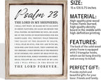 Christian Wooden Sign, Bible Verse Wall Art, Rustic Wooden Plaque, Home Church Decor, Christian Framed Wall Plaque Sign 15 * 11.5 inches, The Lord is My Shepherd