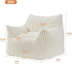 Giant Bean Bag Chairs for Adults with Filling Plush Fluffy Bean Bag Chairs for Teens with Armrests Comfy BeanBag Lazy Couch Sofa Chair for Bedroom Living Room Reading