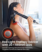 Massage Gun with Heat and Red Light Therapy,Deep Tissue Percussion Back Massager for Muscle/Neck/Body Pain Relief with Long Extension Retractable Handle,32-Speeds,Foldable,5 Adjustable