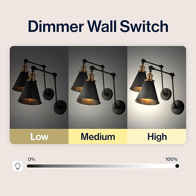 JONATHAN Y JYL7462A-SET2 Rover 7" Farmhouse Industrial Adjustable Arm Metal LED Wall Sconce Rustic Bohemian 2700K 4W Bulb for Entryway Lobby Kitchen Bathroom Bedroom Hallway, Black (Set of 2)