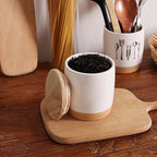 LEETOYI Ceramic Food Storage Jar with Seal Lid,Kitchen Canisters for Countertop, Serving for Ground Coffee, Tea, Sugar, Salt and More, 33 Oz