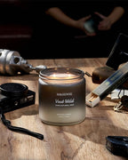 M&SENSE Sage Citrus Scented Candles for Men, 2 Wick 11.6oz Slow Burn 70 Hours Large Natural Soy Wax Clean Candle, Black Candle Luxury Manly Candles Home Fragrance Holiday Candle for Him