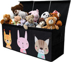 Extra Large Toy Storage Organizer with Lid - Sturdy, Collapsible Toy Chest Storage Box with Cute Design - Toys Bin with Dividers for Kids, Boys, Girls, Nursery, Bedroom, Play room 37"x16"x14"
