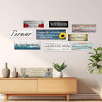 CHAOSETKEN Custom Text Sign Wall Art Personalized Family Quote Wall Decor Family Sign Canvas Prints Customized Wood Text Quote Pictures Rustic Farmhouse Decor Framed (15L x 5W)