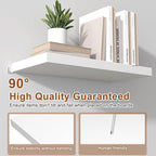 12 Inch Deep Floating Shelves for Wall 1 Pack White Floating Shelves Large Storage Space Wall Mount Shelf for Living Room Kitchen Bathroom 36" W x 12" D x 1.2" H White