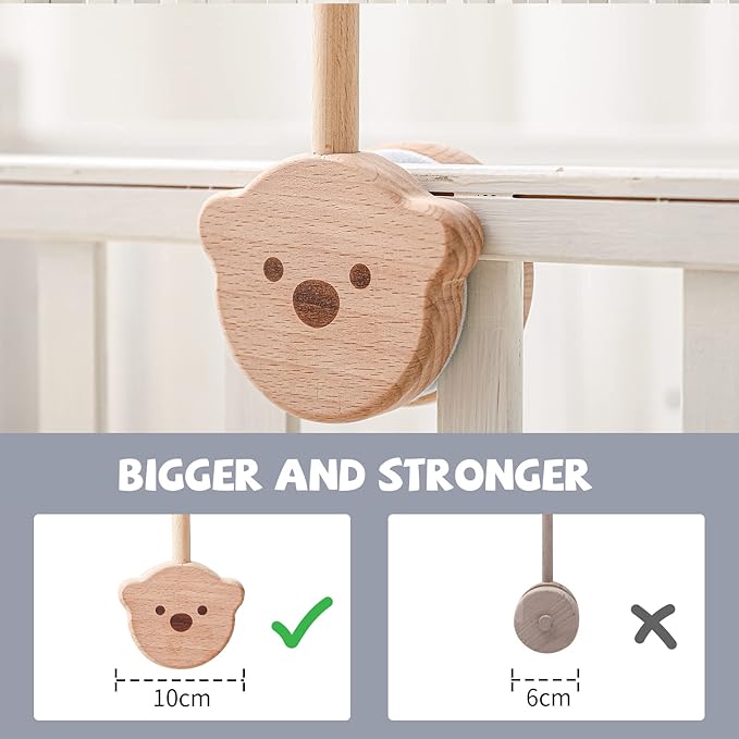 Baby Crib Mobile Arm,HBM Wooden Mobile Arm for Crib Mobile Hanger for Crib Baby Girl Nursery Decor