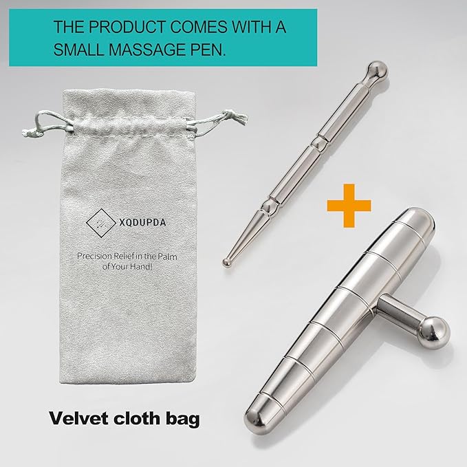 2 in 1 Trigger Points Massage Tool Stainless Steel T-Bar Deep Tissue Massage Tool for Pain Relief Full-Body Fascial Relaxation – Ideal for Shoulders, Neck, Legs, and Arms – Perfect for Sports Therapy