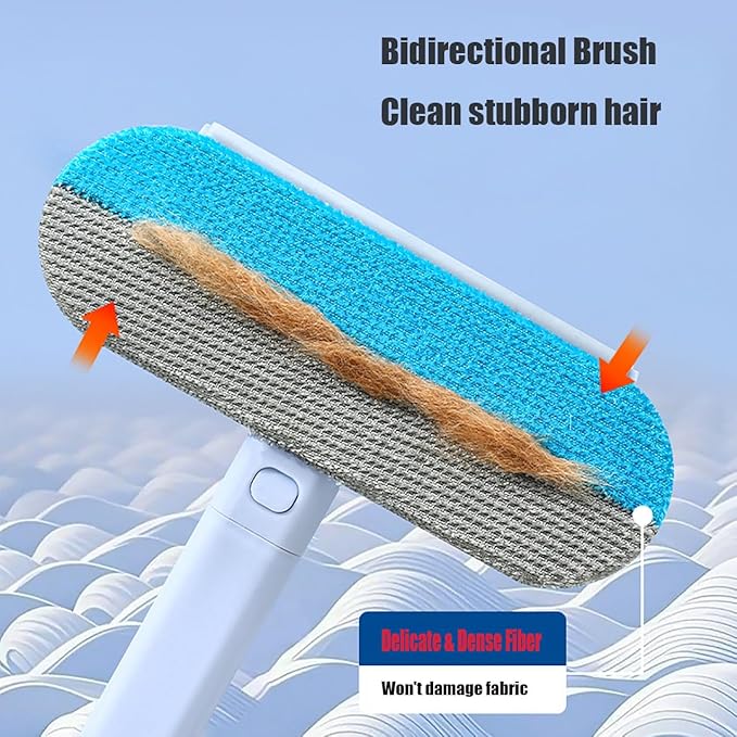 1 PCS Pet Hair Remover for Furniture,4 in 1 Reusable Lint Brush with 17-Inch Handle, Washable Tool for Dog and Cat Hair on Couches, Carpets, Clothes, Bedding, and Cars